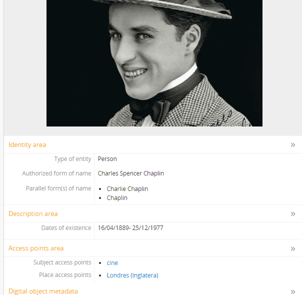 Access points in authority record in AtoM 2.5 (Access to Memory)