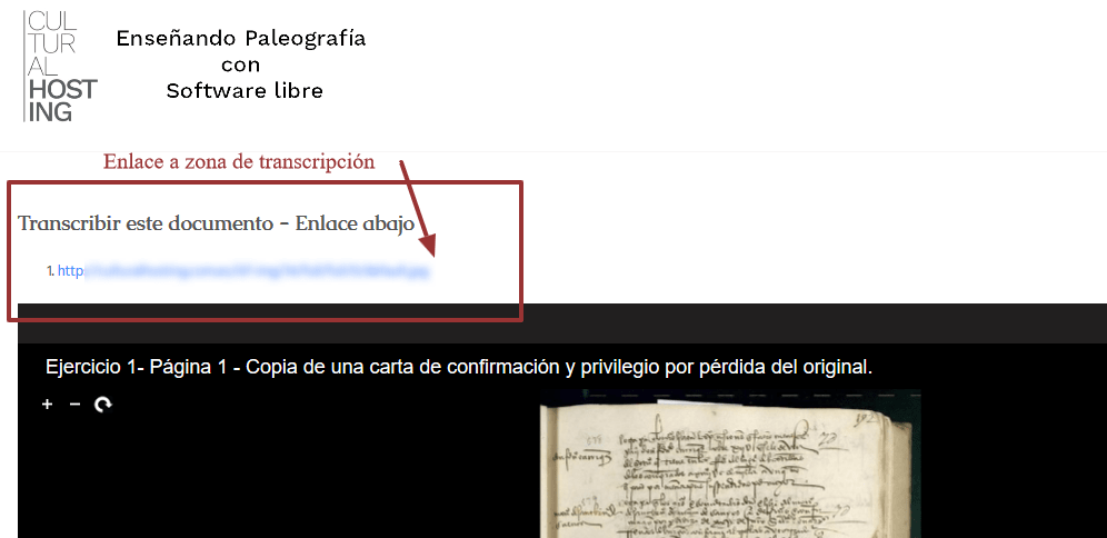 Enlace a la zona de transcripción