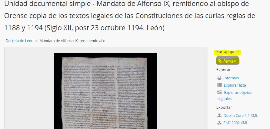 añadiendo al clipboard (portapaples) en AtoM 2.3