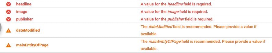 structured data required fields