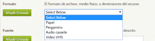 Uso de Simple Vocab | Plugin Omeka